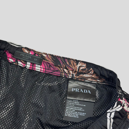 Prada Milano 2018 Hawaii Hula Girl Print Triangle Logo Board Shorts - IT52 | Default Title, Black