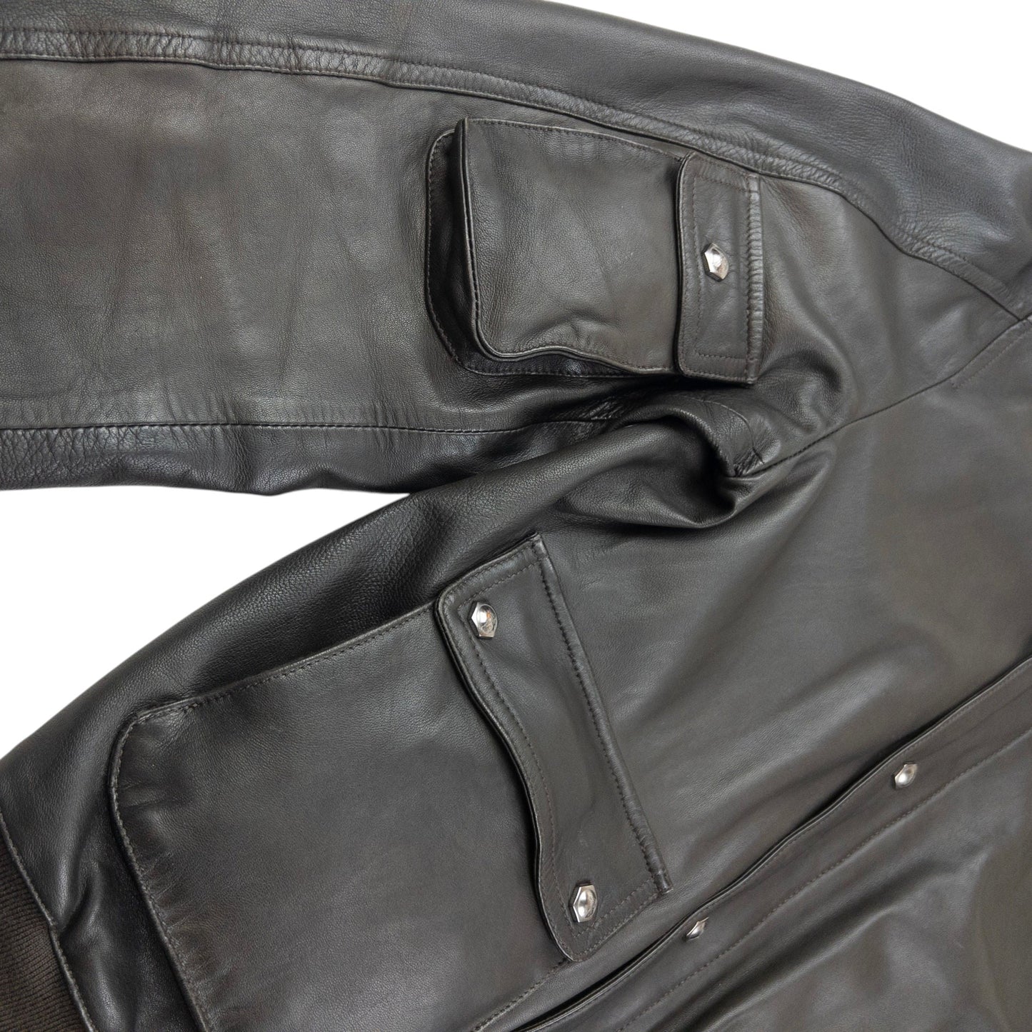 Vintage 2000s Versace Jeans Couture Leather Cargo Jacket Size M | Medium, Black