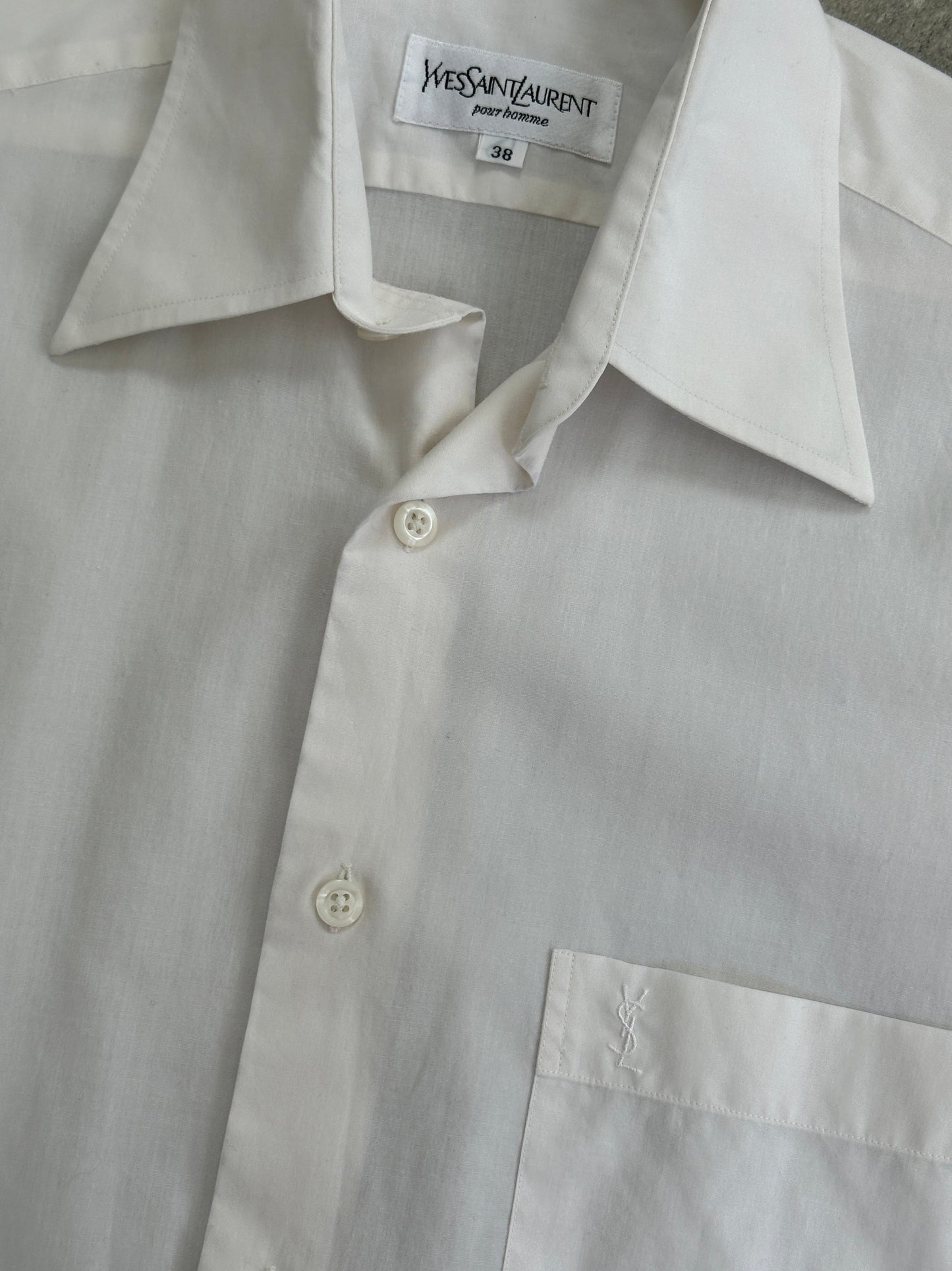Yves Saint Laurent Pour Homme 2000s Cotton Short Sleeve Shirt - S