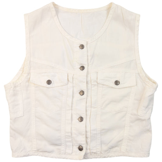 Vintage 2000s Marithe + Francois Girbaud Button Up Vest Womens Size S | Small, Cream