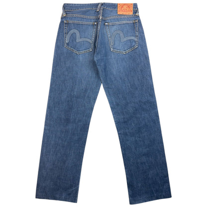 Vintage 2000s Evisu Double Gull Embroidered Japanese Denim Jeans Size W31 | W31, Blue