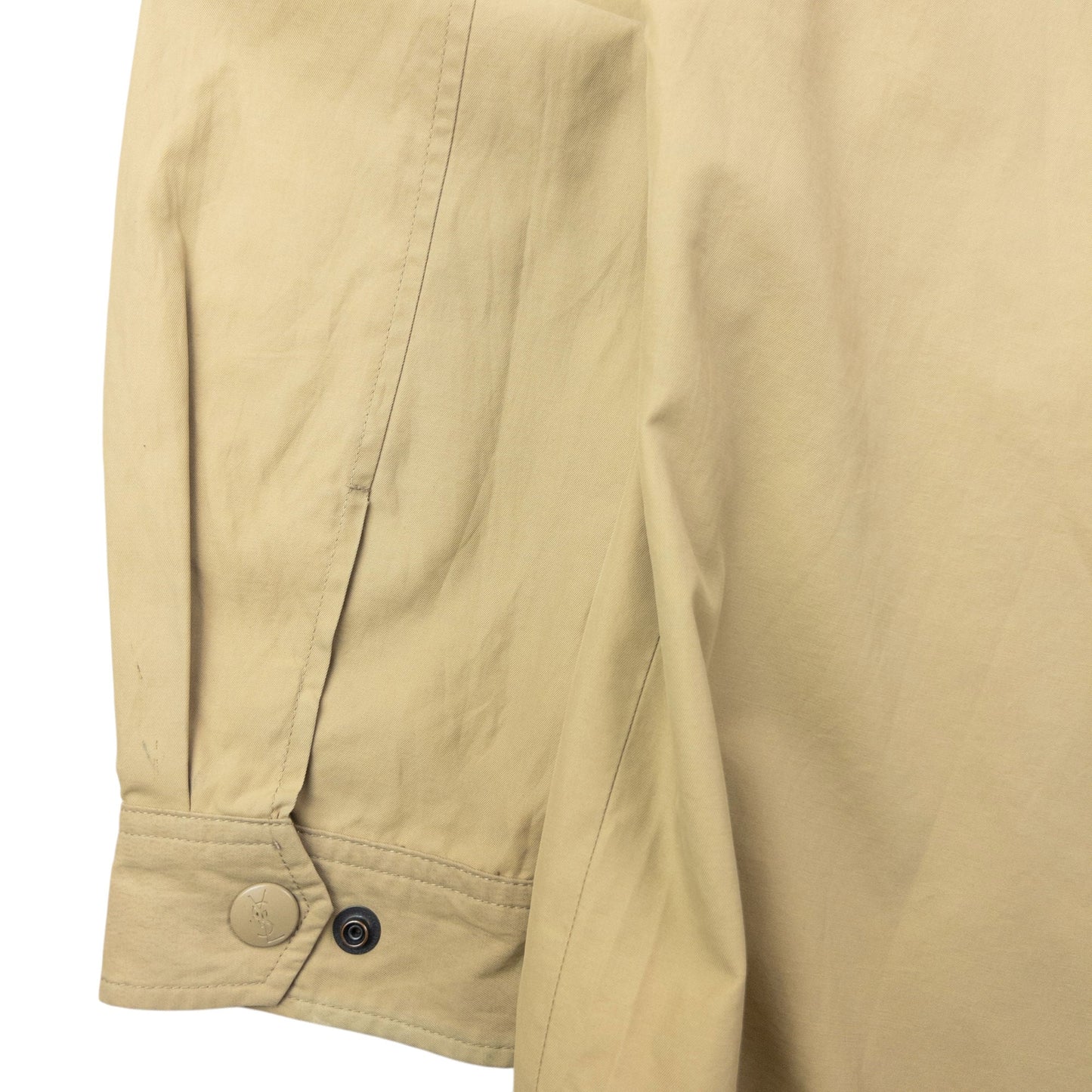 Vintage 90s YSL Yves Saint Laurent Harrington Jacket Size L | Large, Beige