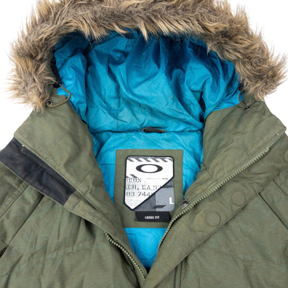 Vintage 2000s Oakley Fur Hood Puffer Jacket Size L | Large, Green