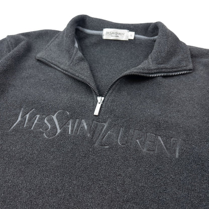 Vintage 2000s YSL Yves Saint Laurent Q Zip Fleece Sweatshirt Size M | Medium, Grey