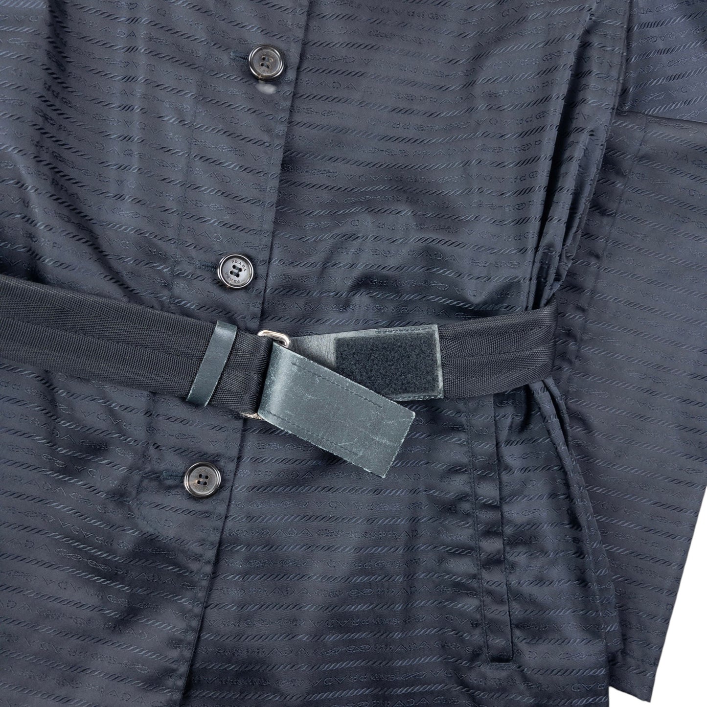 Vintage 2000s Prada Monogram Belt Waist Jacket Size XL | XL, Multicoloured