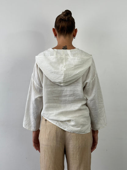 Max Mara Pure Linen Hooded Top - S/M