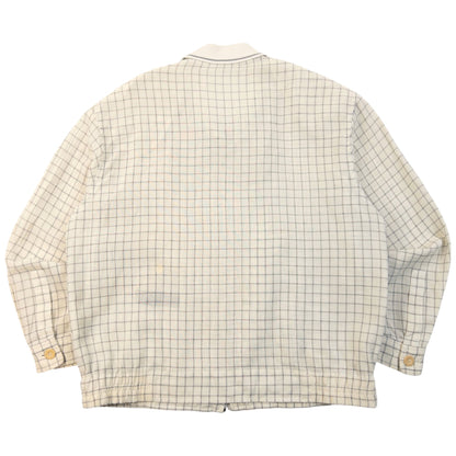 Vintage 90s YSL Yves Saint Laurent Checkered Harrington Jacket Size XS | XS, Cream