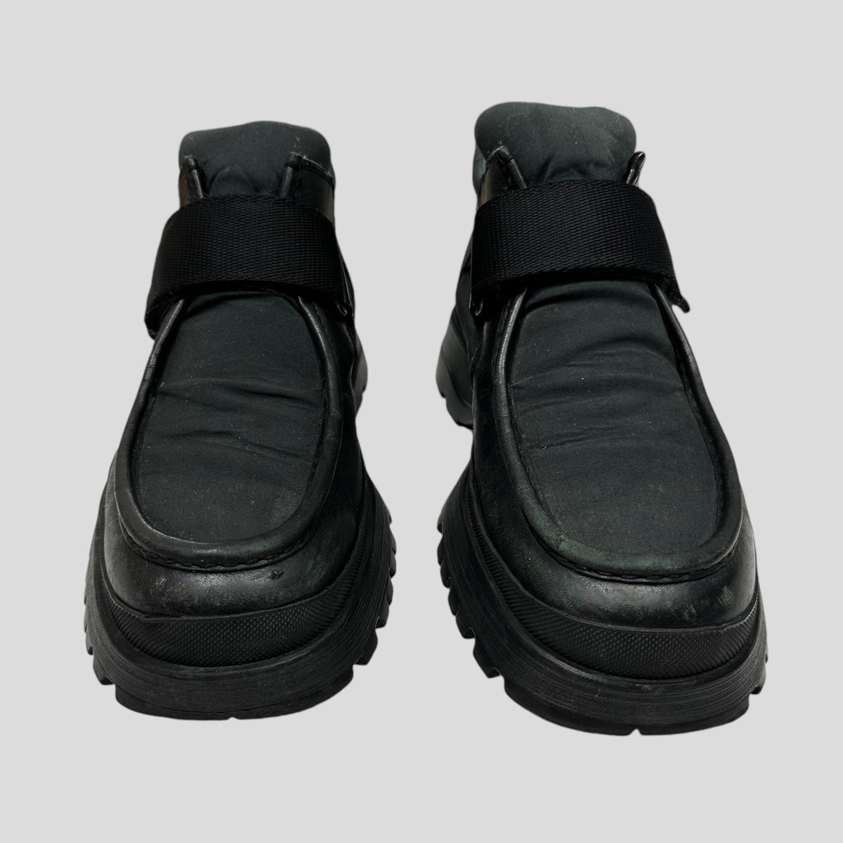 Prada 00’s Leather Low Combat Strap Boots - UK8/8.5 | O/S, Black