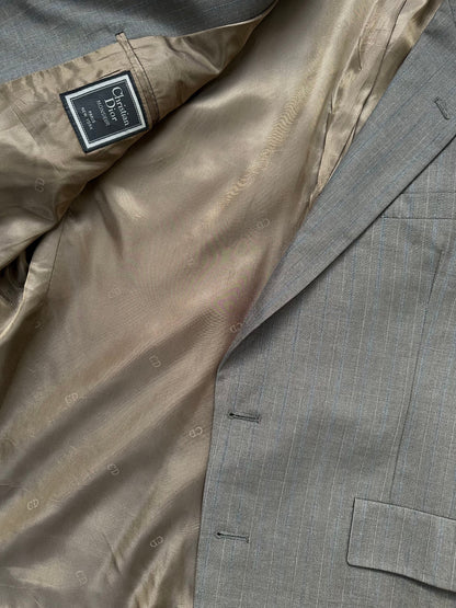 Christian Dior Monsieur 1990s Stripe Single Breasted Blazer 44R/XL