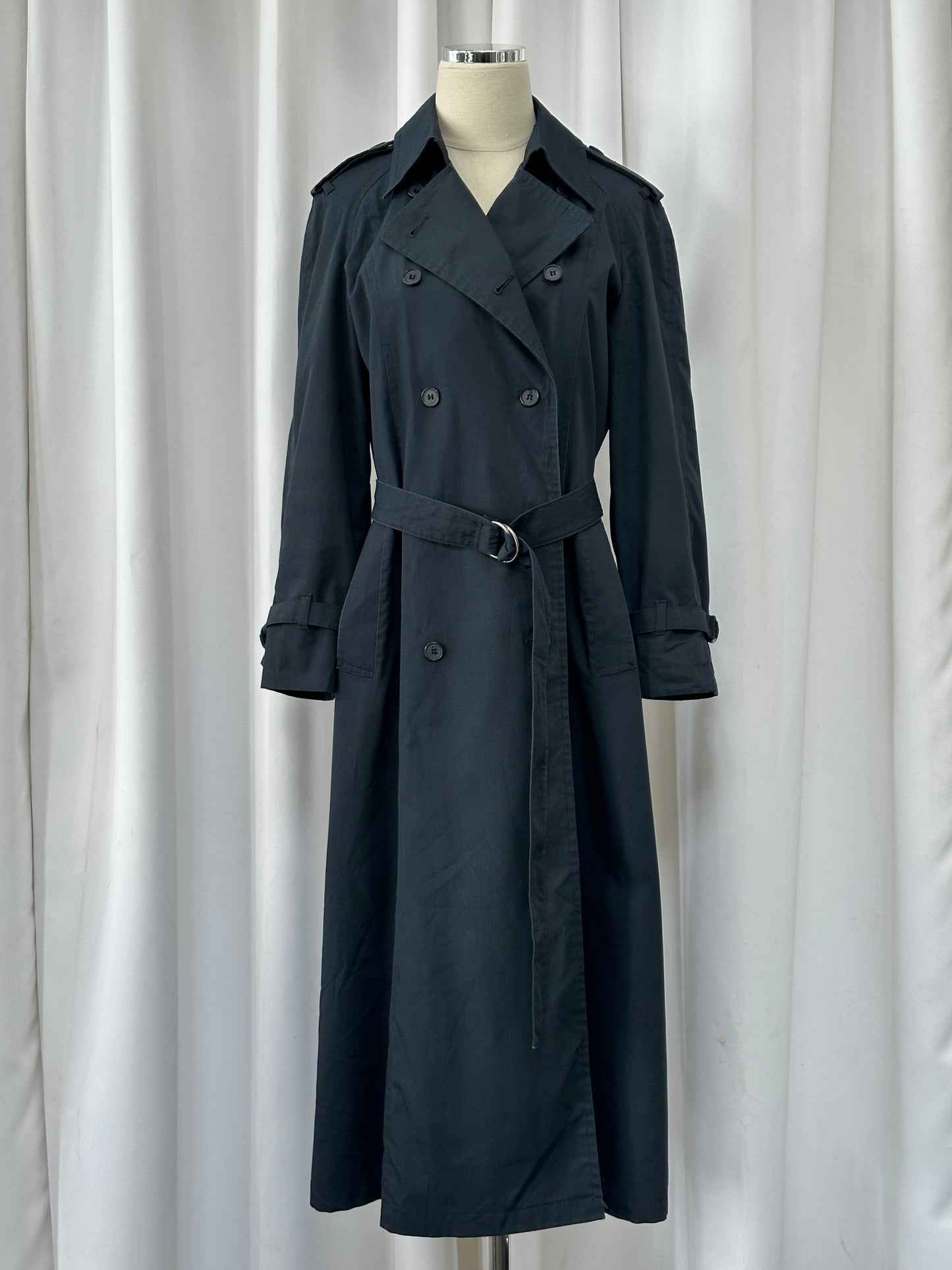London Fog 1980s Double Breasted Cotton Trench Coat - S