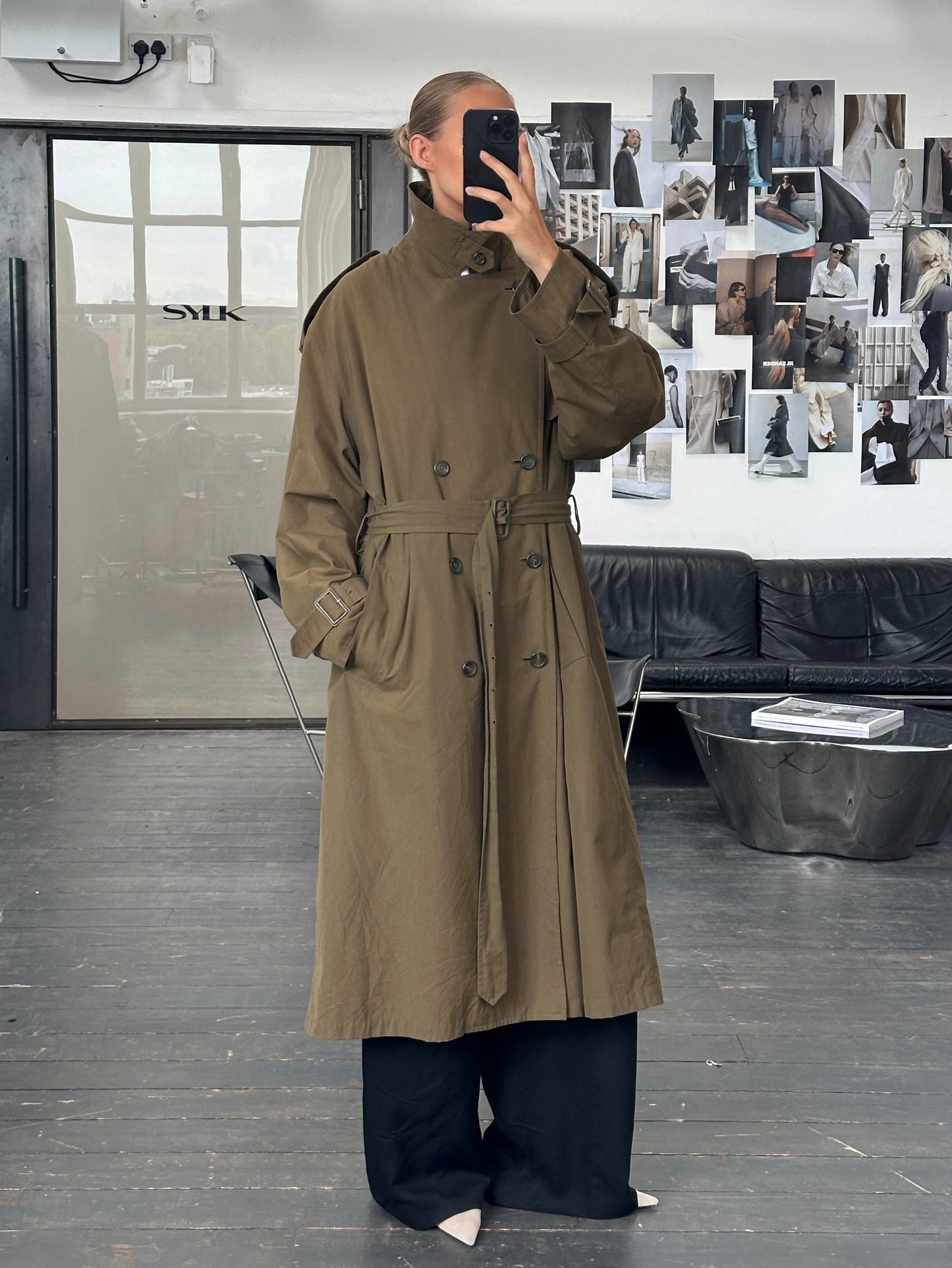 London Fog 1980s High Neck Belted Trench Coat - XXL