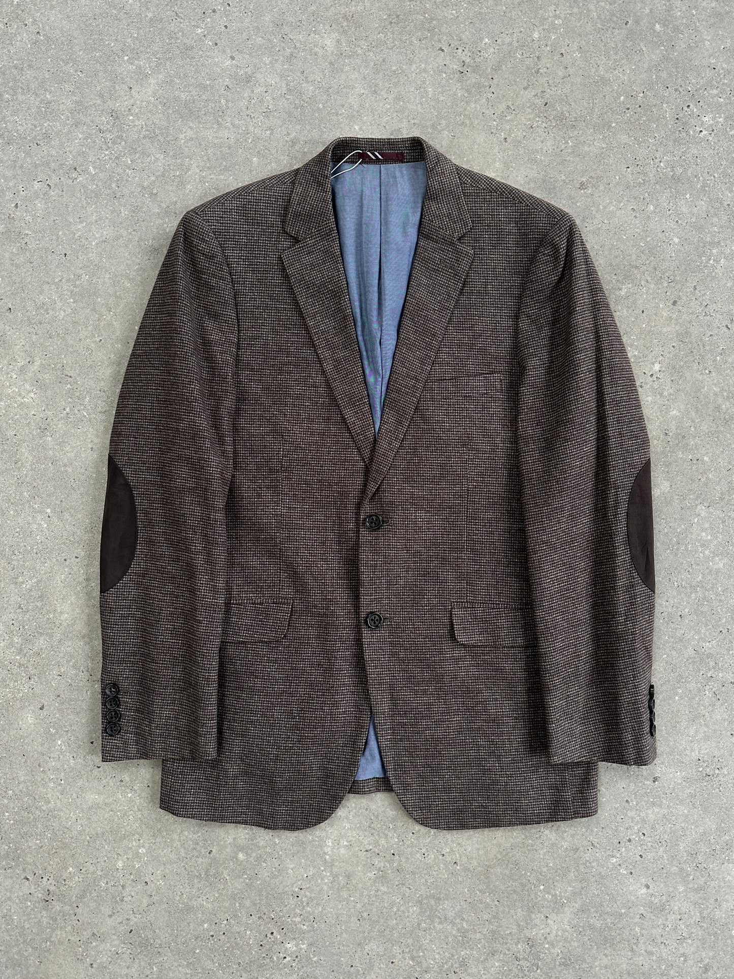 Vintage Pure Cotton Mini Check Single Breasted Blazer - 38R/M