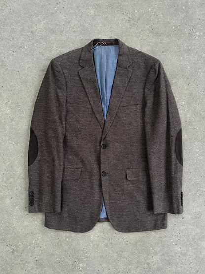 Vintage Pure Cotton Mini Check Single Breasted Blazer - 38R/M