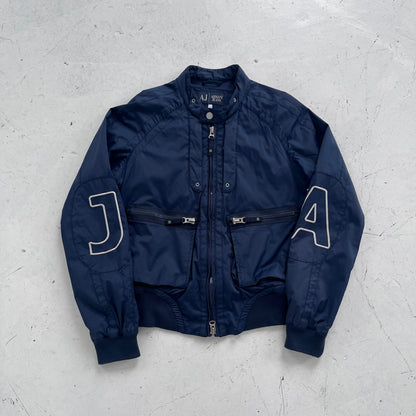 2000s armani jeans spellout bomber jacket | Navy, Navy