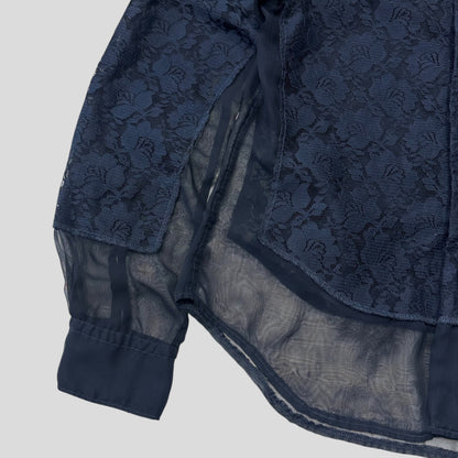 Comme Des Garçons 00’s Sheer Mesh Floral Lace Shirt - S/M