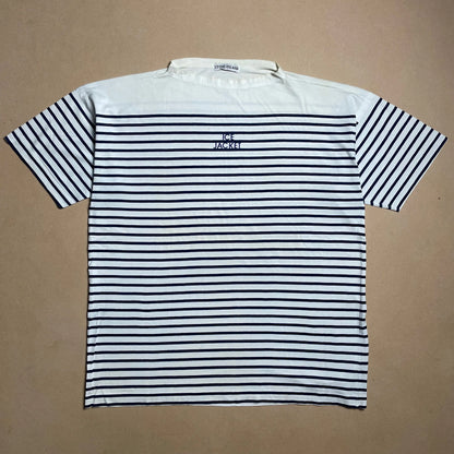 S/S 1989 Denim Blue Striped ICE JACKET Marina Spell Out T-shirt