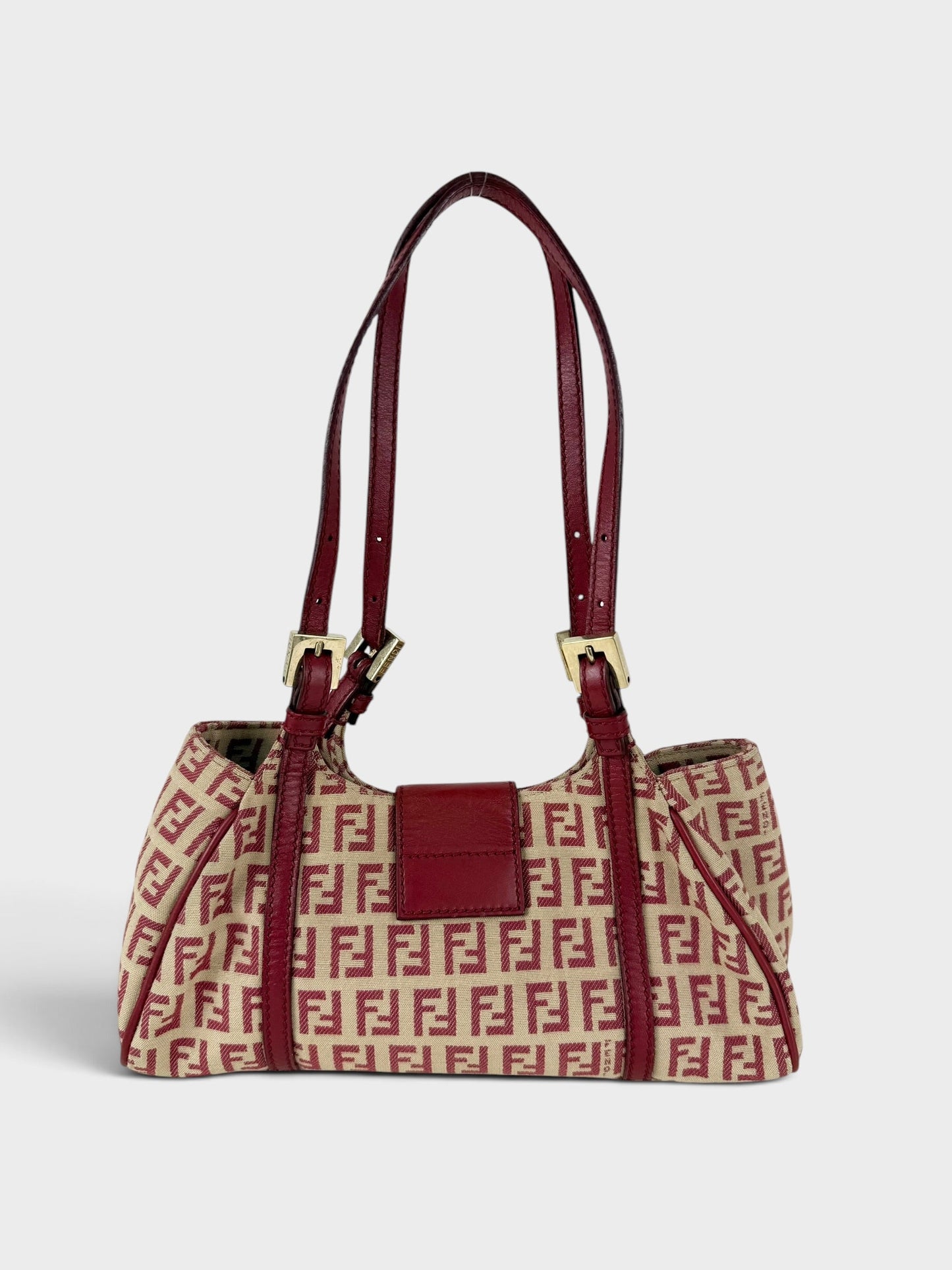 90s Fendi Zucca Red Mini Shoulder Bag | O/S, Multicoloured