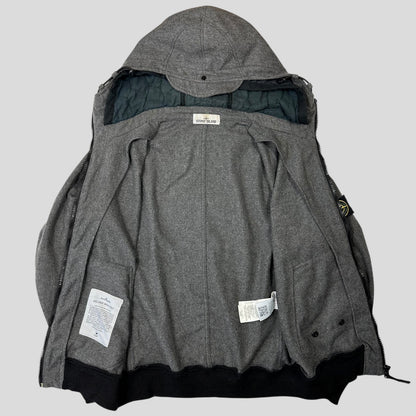 Stone Island AW14 Mélange Wool Poly Double Hood Jacket - L | Default Title, Grey