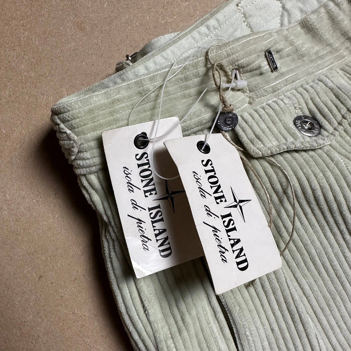 80s Cream Jumbo Corduroy Racing Pants