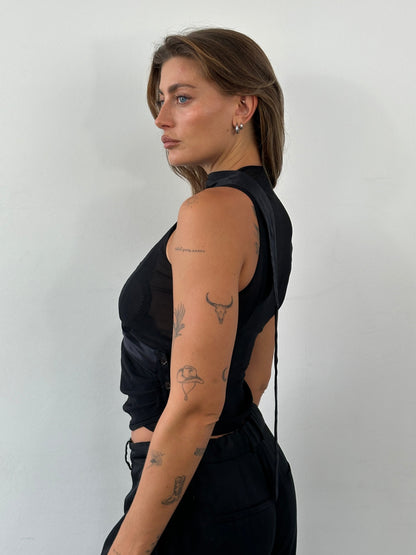 Emporio Armani 2003 Silk Sheer Scarf Top - S