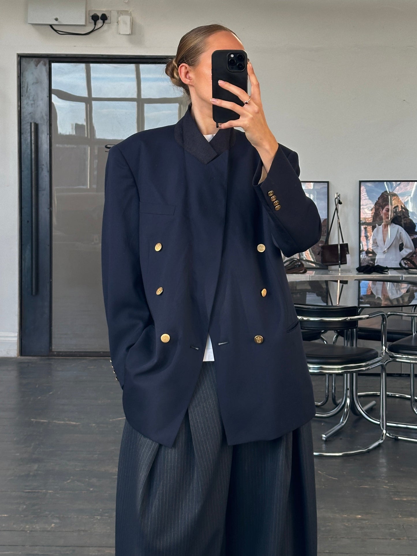 Christian Dior Monsieur 1980s Bespoke Button Double Breasted Blazer - 44R/XL