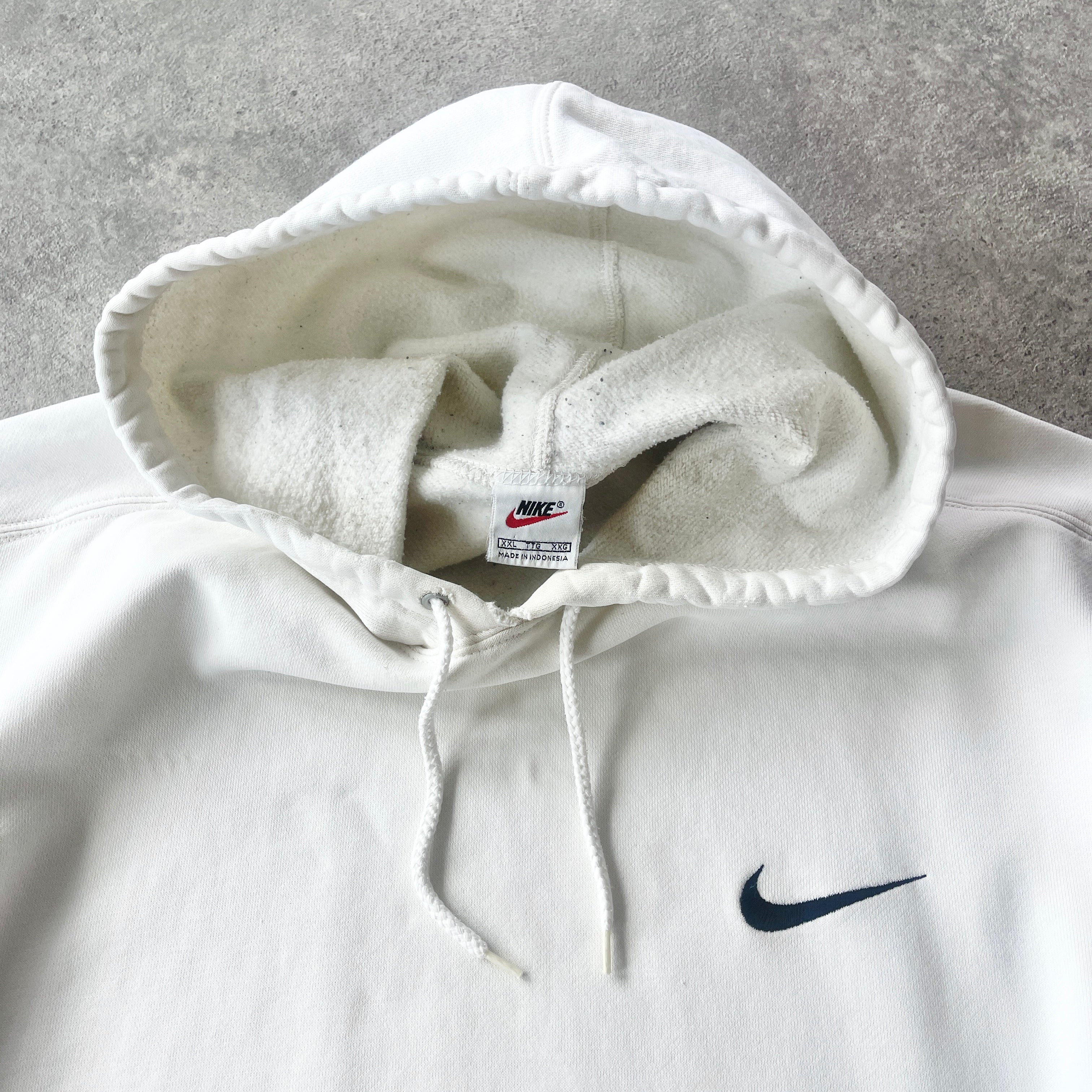 Nike 1990s heavyweight embroidered spellout hoodie (XXL) – Known Source