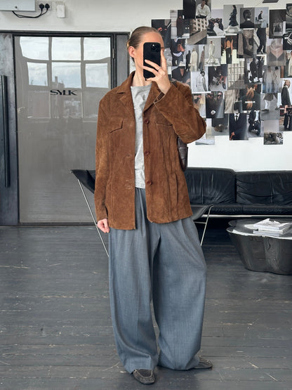 Vintage 1990s Suede Leather Jacket - L