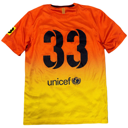 Nike Barcelona 2012/13 Away Shirt In Orange & Yellow ( S )