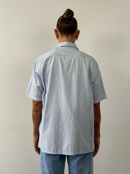 Yves Saint Laurent Pour Homme 2000s Check Logo Cotton Shirt - M/L