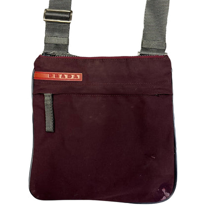 Prada Sport Side Bag In Burgundy Red