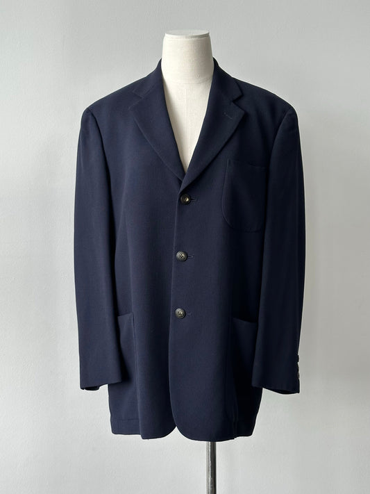 Burberry 1990s Wool Single Breasted Woven Blazer - M