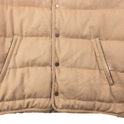 Vintage 90s Moncler Button Up Cashmere Puffer Jacket Size M | Medium, Beige