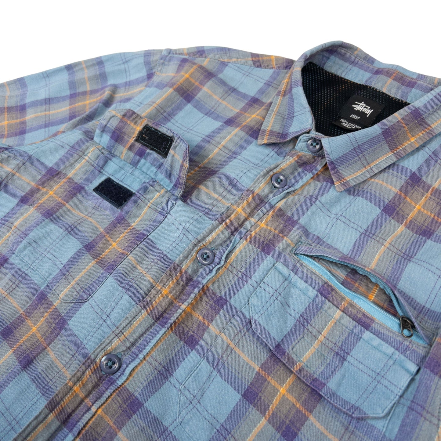 Vintage Stussy Striped Button Up Long Sleeve Shirt Size M