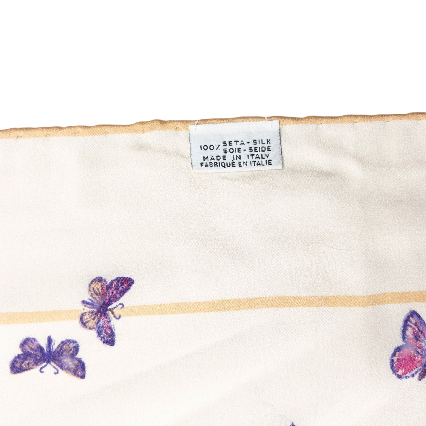 Vintage 2000s Dior Butterfly Print Silk Scarf | O/S, Cream