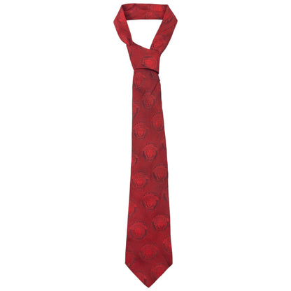 Vintage 90s Gianni Versace Monogram Medusa Silk Tie | O/S, Red
