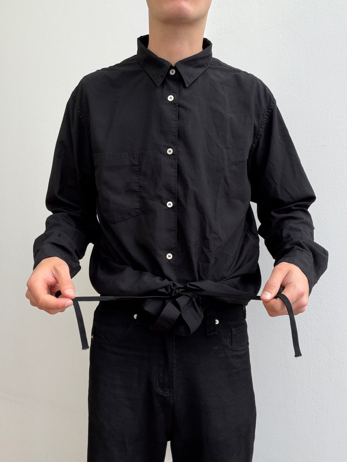 Comme Des Garçon Homme Deux Drawstring Shirt | O/S, Black