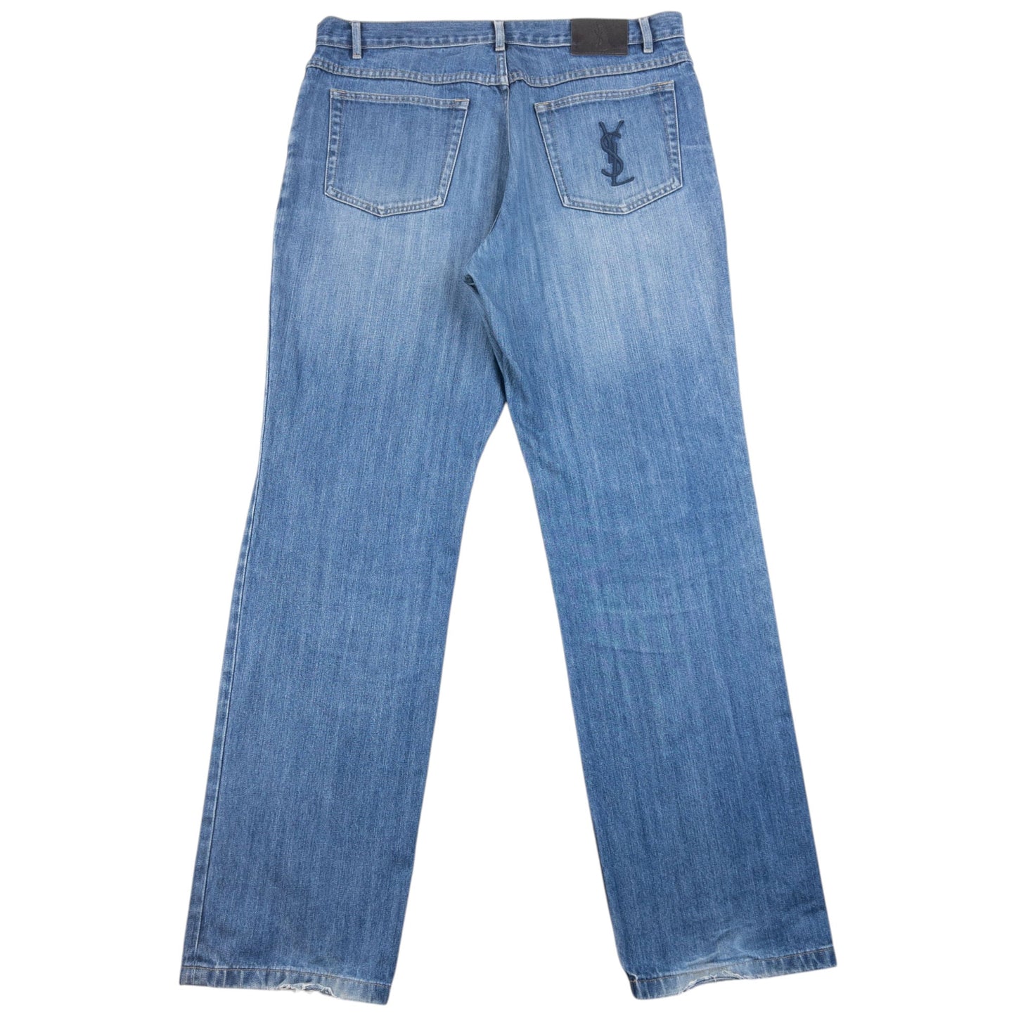Vintage 2000s YSL Yves Saint Laurent Embroidered Denim Jeans Size W36 | W36, Blue