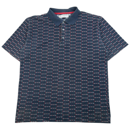 Vintage 90s Burberry Monogram Polo Shirt Size M | Medium, Navy