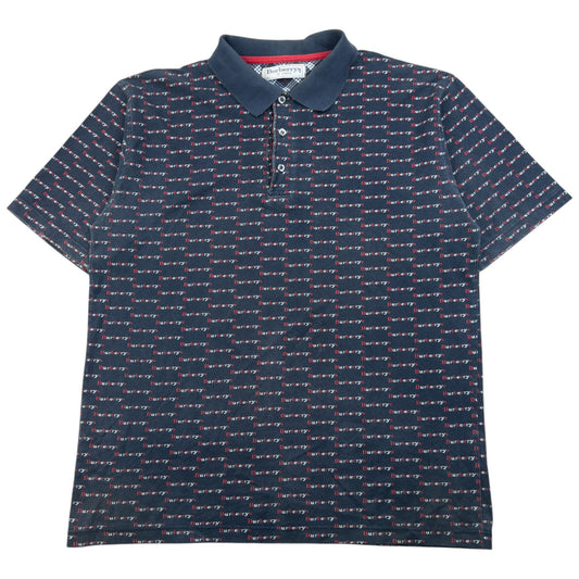 Vintage 90s Burberry Monogram Polo Shirt Size M | Medium, Navy