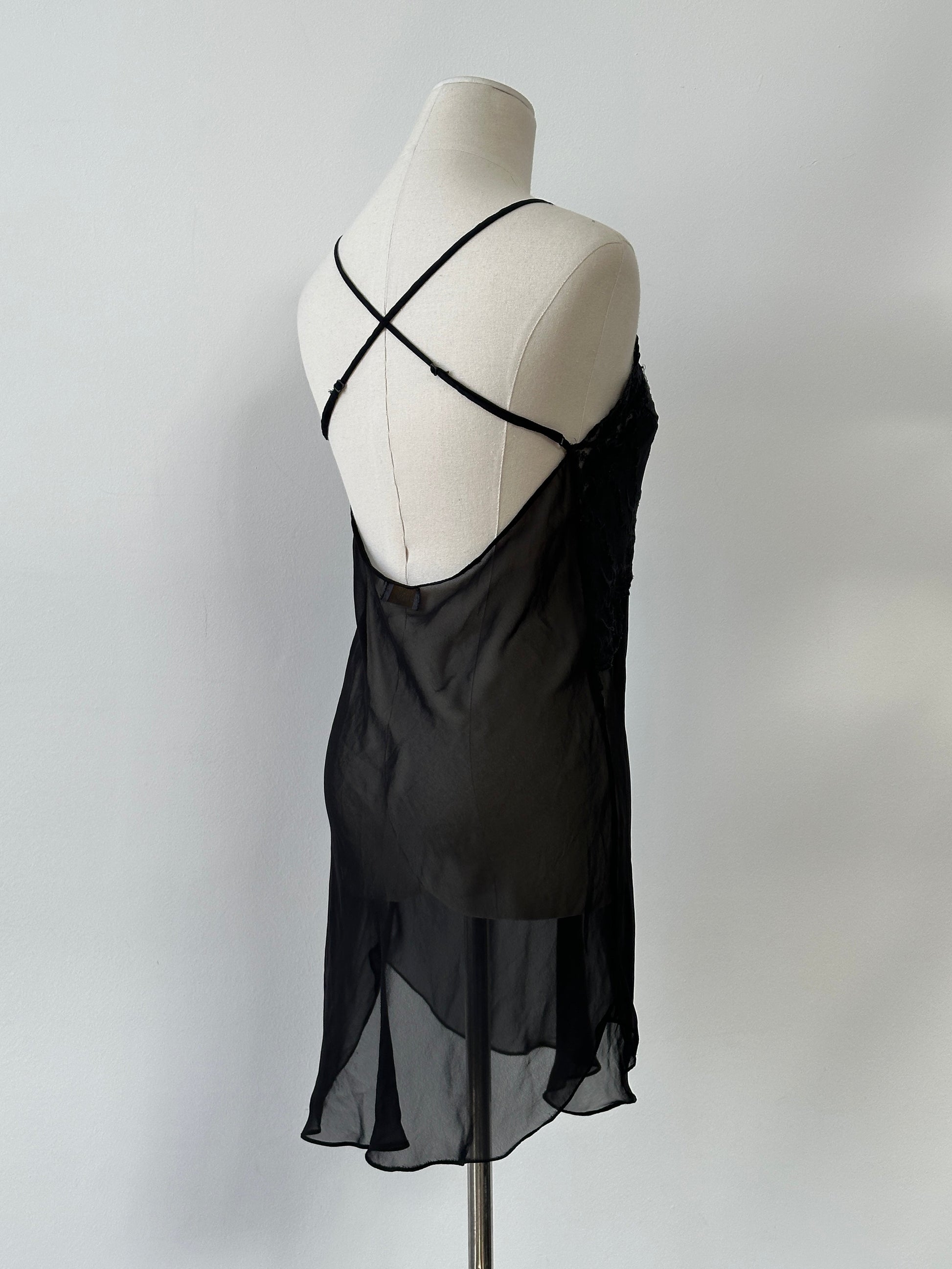 Vintage 2000s Sheer Mini Slip Dress - S-M