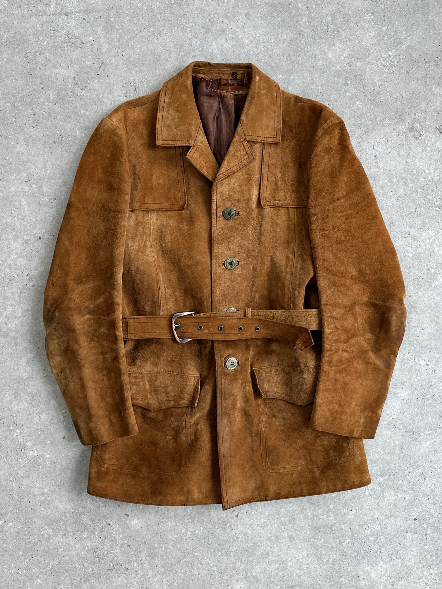 Vintage Suede Belted Jacket - M/L