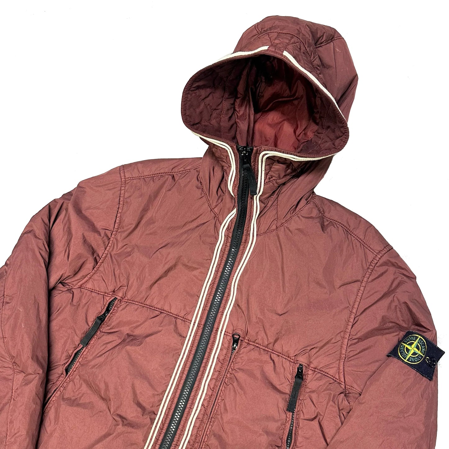 Stone Island Crinkle Reps NY Jacket in Burgundy (M) | Medium, Burgundy