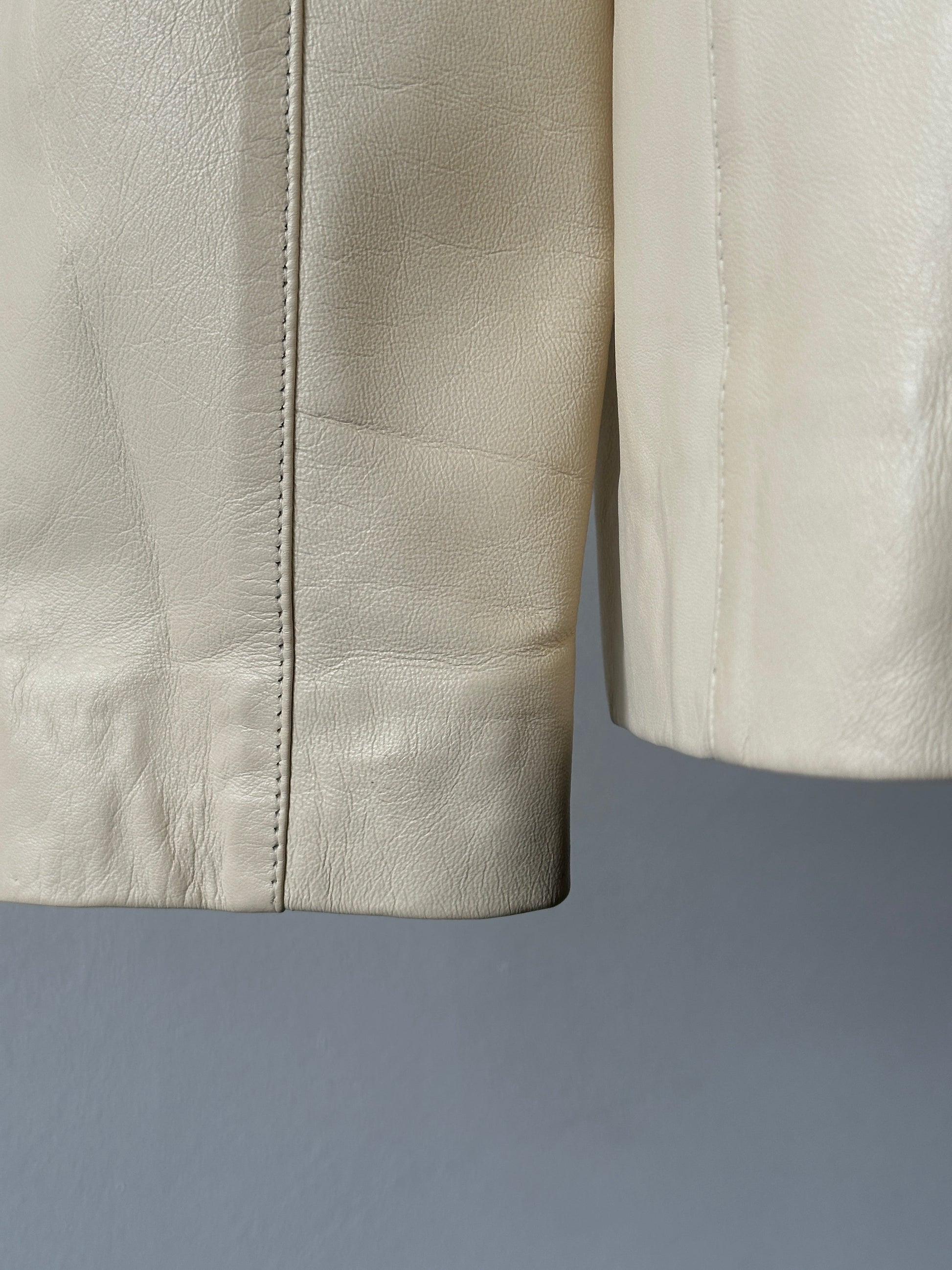 Vintage 1990s Concealed Placket Leather Jacket - M