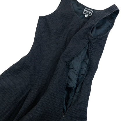 Vintage 2000s Versace Jeans Couture Pleated Dress Womens Size S | Small, Black