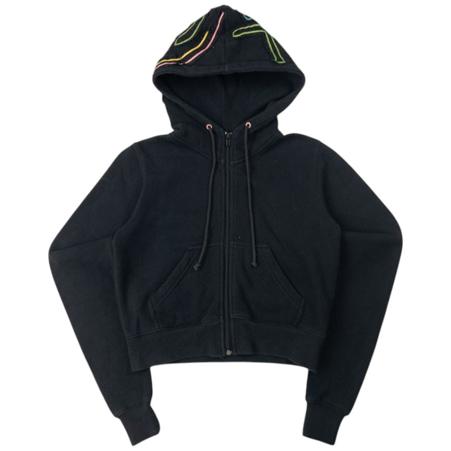 Vintage Stussy Cropped Embroidered Hoodie Womens Size S