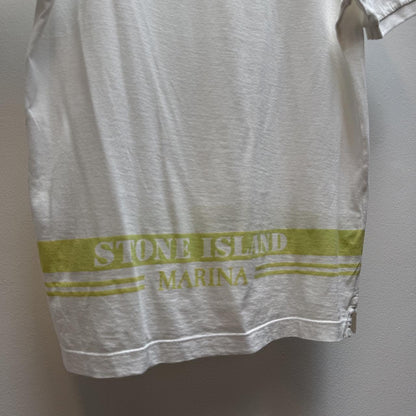 Stone Island Marina Striped Logo Polo Shirt (M) | Medium, Green