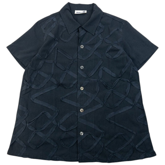 Vintage 90s Hai Sporting Gear By Issey Miyake Short Sleeve Button Up Shirt Size S | Small, Black