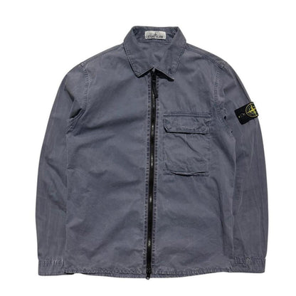 Stone Island Canvas Overshirt | Small, Slate Blue