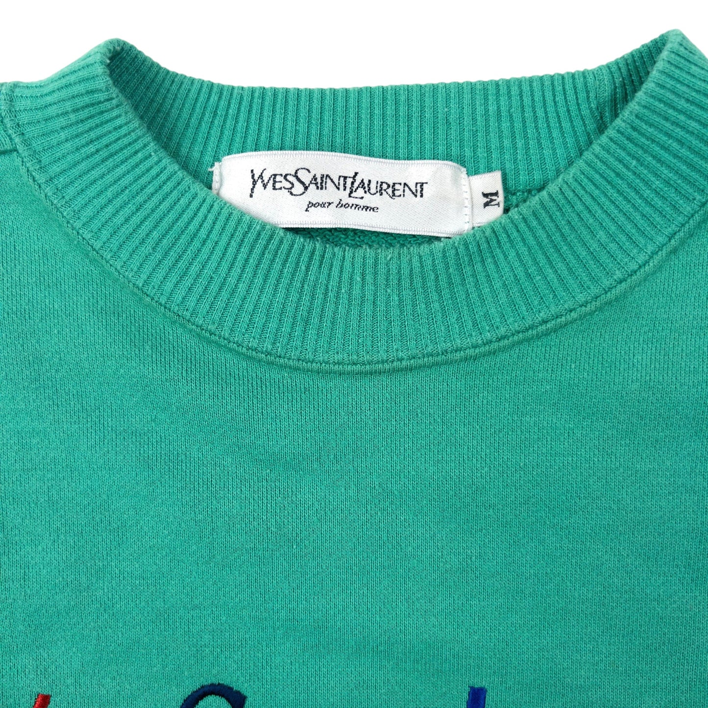 Vintage 90s YSL Yves Saint Laurent Embroidered Sweatshirt Size XS | XS, Green