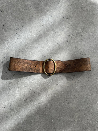 Vintage 1980s Chunky Leather Belt - W31-35